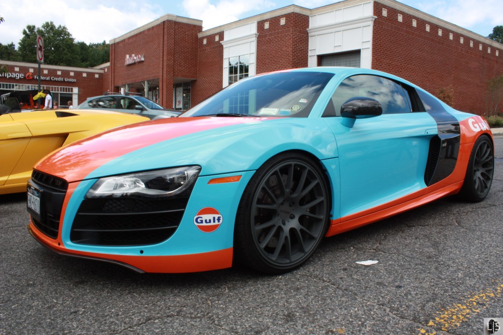 An Audi R8 wearing Gulf livery